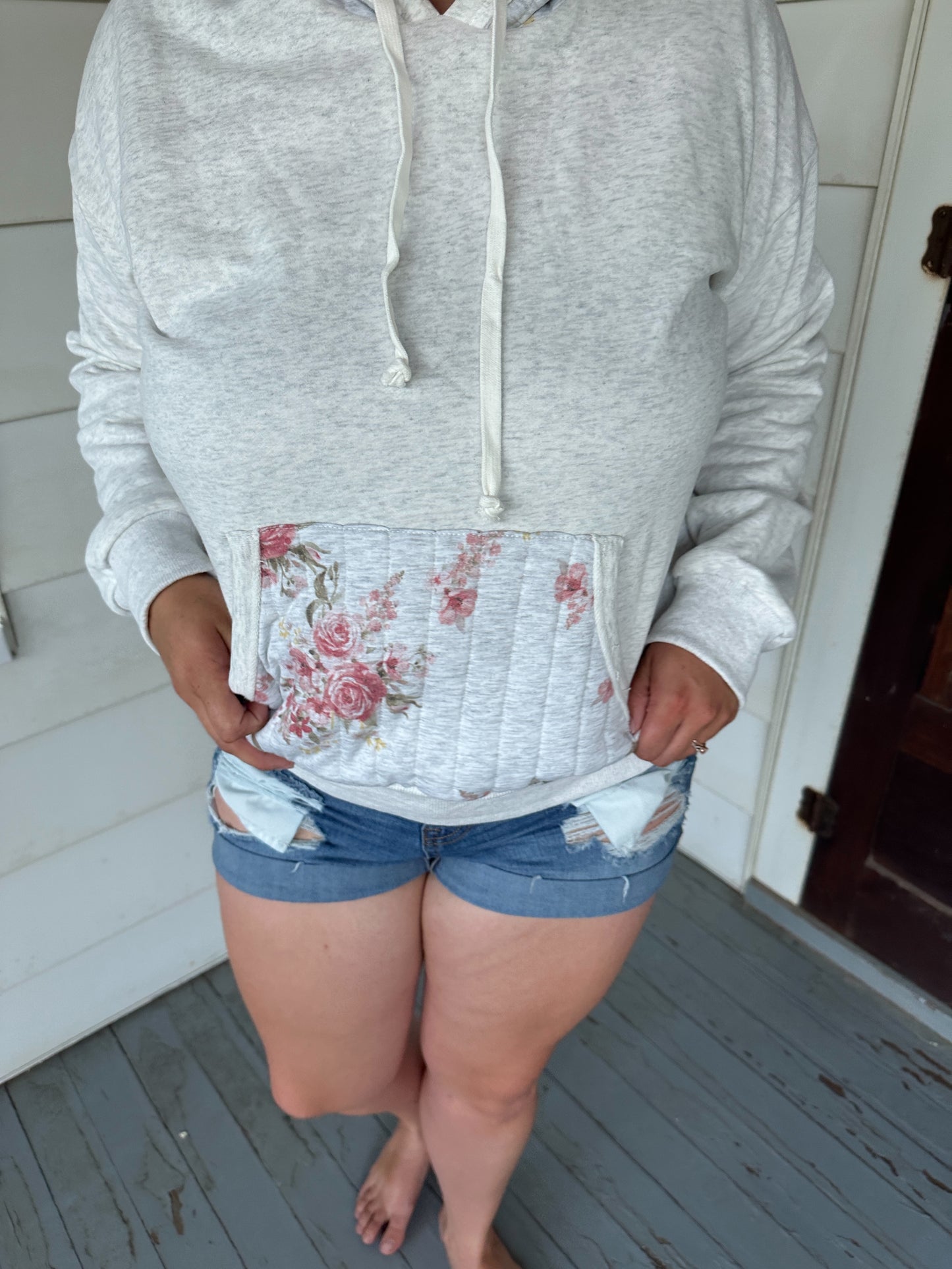 Winnie Sweatshirt with Rose Quilted Detail