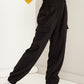 Lightweight Black Cargo High Rise Joggers