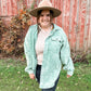 Minty Sage Oversized Corduroy Jacket