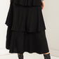 Black Tiered Midi Skirt