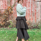 Black Tiered Midi Skirt