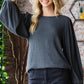 Grey Lantern Sleeve Top