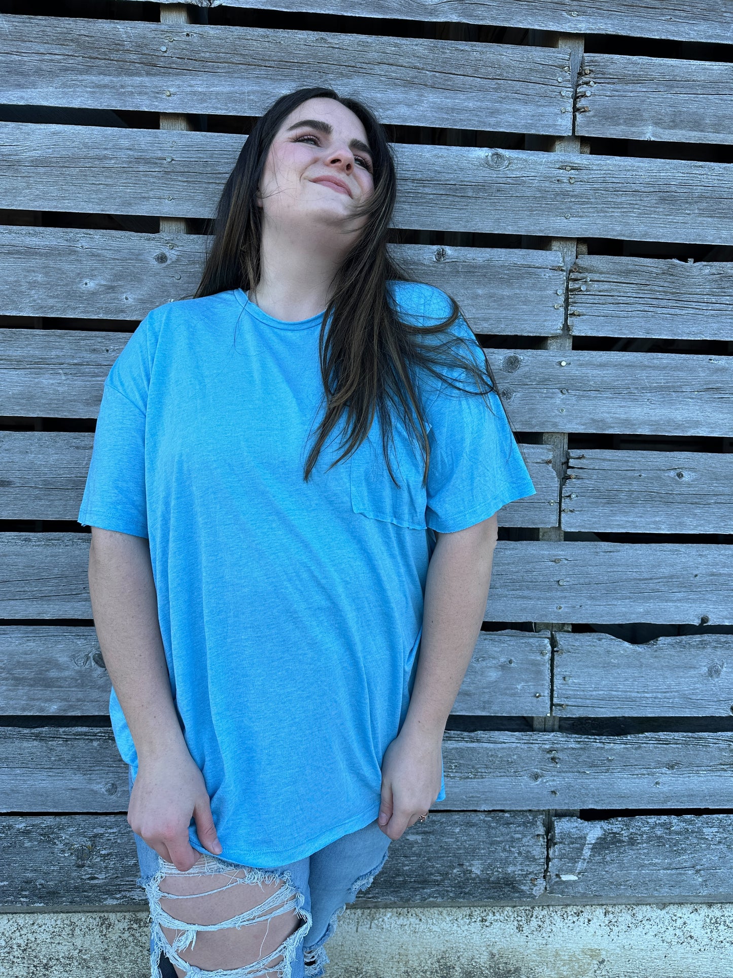 Ryan Oversized Boyfriend Tee - Sky