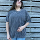 Sydney Acid Wash Oversize Boyfriend Tee - Blackberry