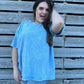 Sydney Acid Wash Oversize Boyfriend Tee - Sky