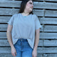 Jordy Oversize Ribbed Top - Light Gray