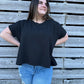 Jordy Oversize Ribbed Top - Black