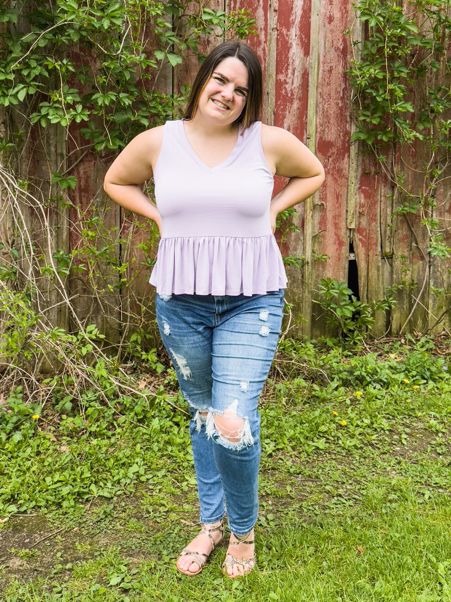 Lilac Peplum Tank