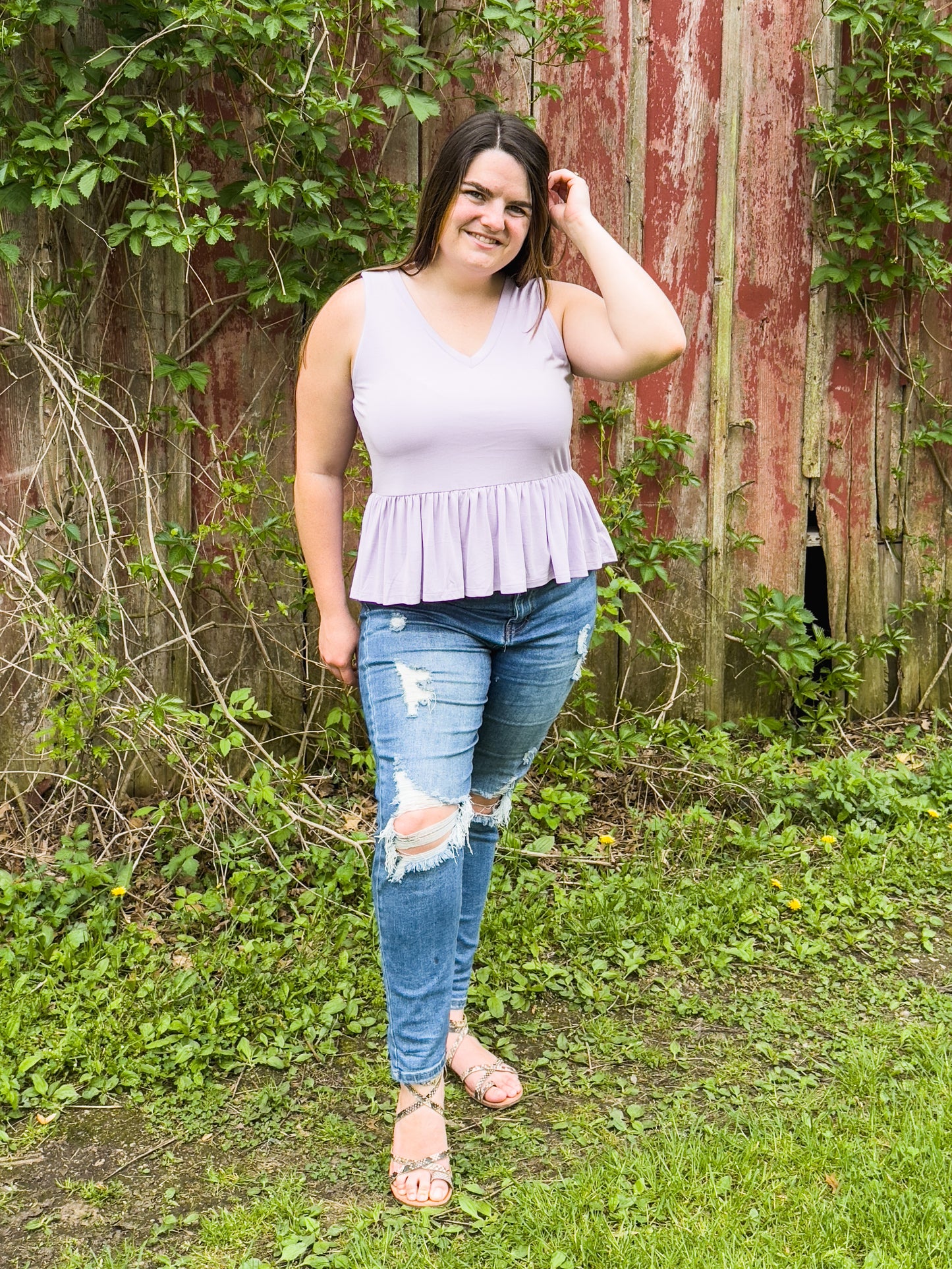 Lilac Peplum Tank