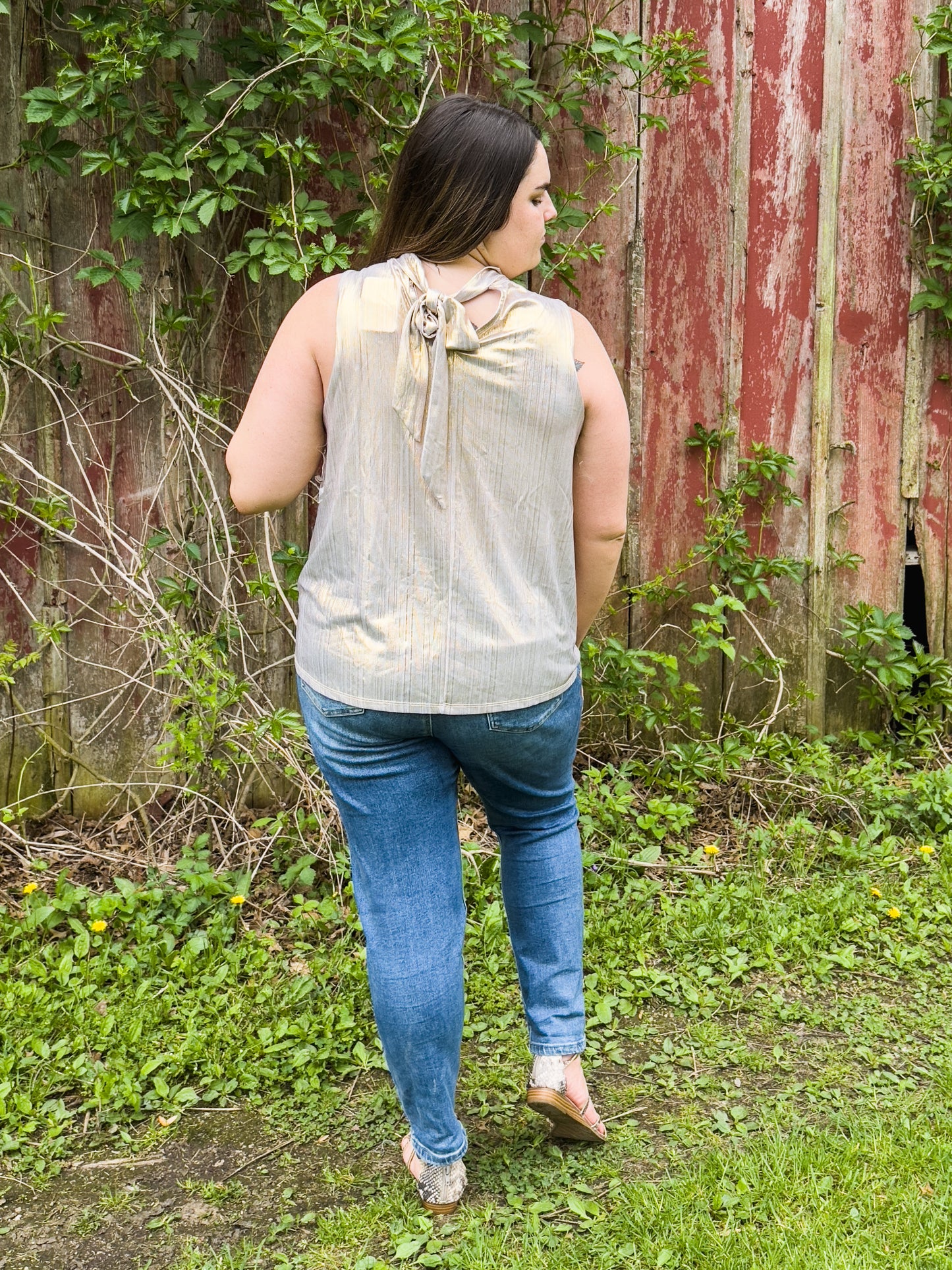 Champagne Striped Tank