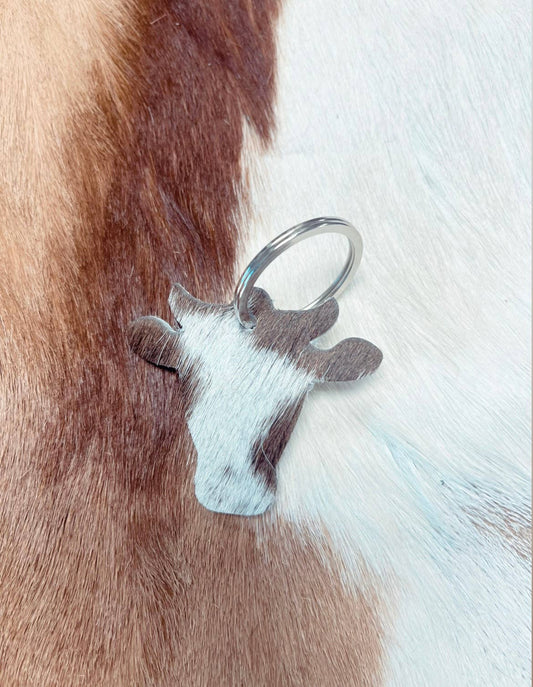 Cowhide keychains: 10pcs / Cow head