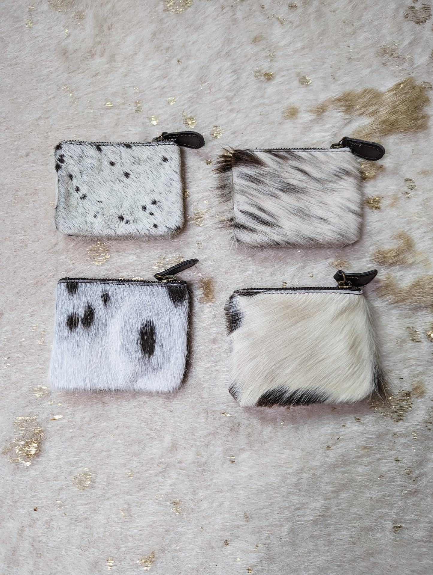 Cowhide coin pouch