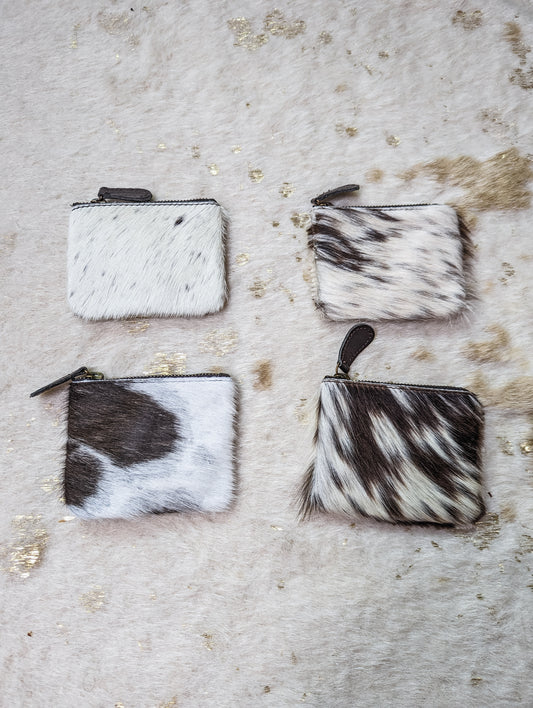 Cowhide coin pouch