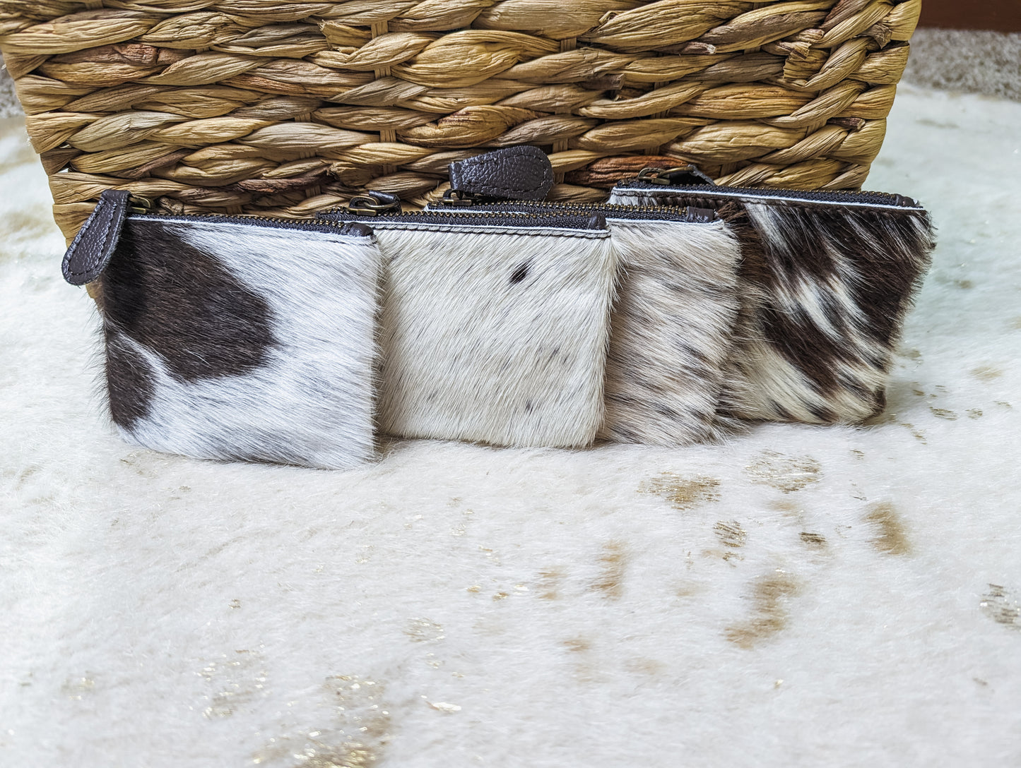 Cowhide coin pouch