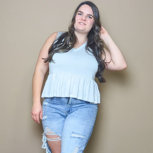 Gray Peplum Tank