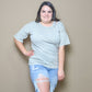 Distressed Mineral-Washed Drop-Shoulder Tee