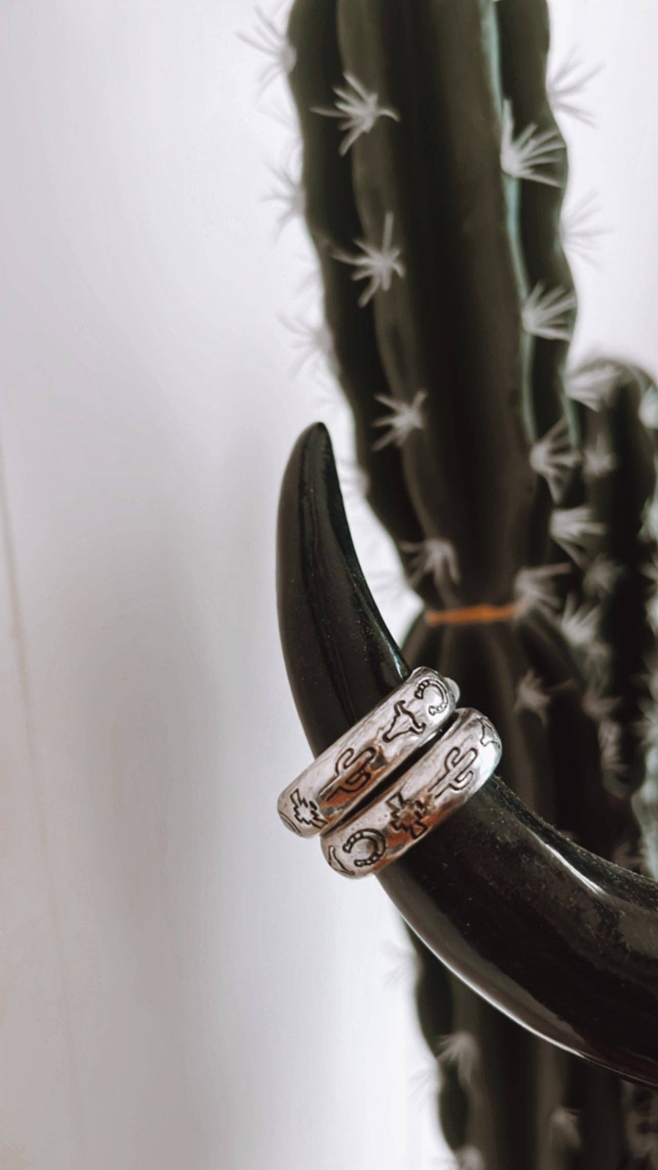 Western Hoop Silver Earrings