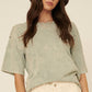 Distressed Mineral-Washed Drop-Shoulder Tee